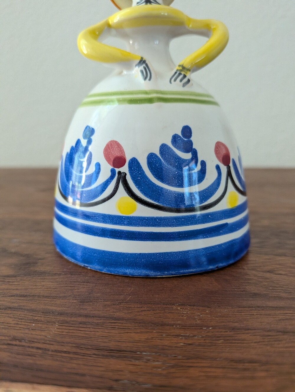 Vintage Ceramic Hand Painted Pottery Bell Lady w/ Hat Spanish Folk Art - Picture 6 of 11